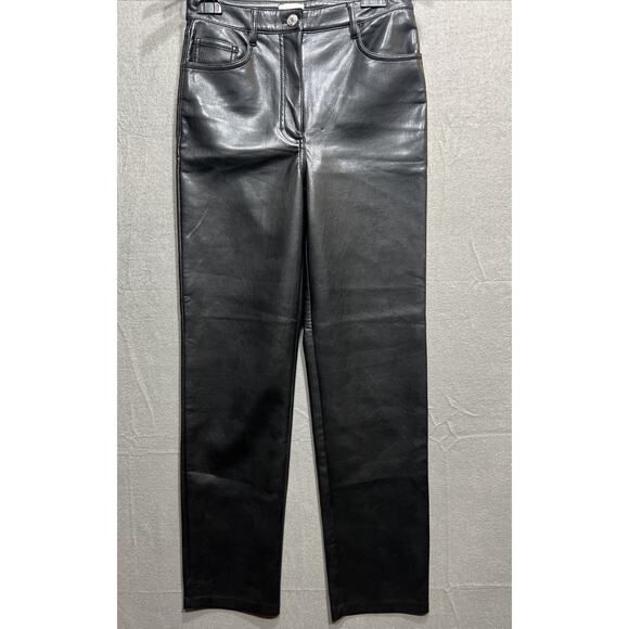Aritzia Wilfred The Melina Black Faux Leather Pants Womens Size 4 - Picture 4 of 11